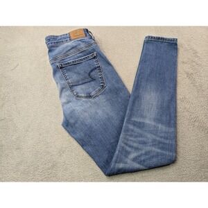 American Eagle Super Stretch X Hi-Rise Jegging Jeans Womens Size 4 Wash Blue